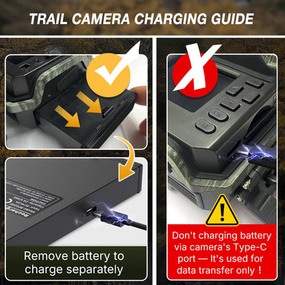 WOSPORTS Rechargeable Trail Camera 2Pack 56MP 4K Game Cam 0.2s Trigger No Glow Night Vision Motion Activated 120° Wide Lens 2.0” LCD Wildlife Camera Outdoor Scouting