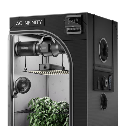 AC Infinity AI Grow System 2x2, 1-Plant Kit w/Self-Learning AI Controller, Dynamic Airflow & LM301H LED Lighting Control, 2000D Mylar Tent w/Lab-Tested Reflectivity, Largest Zippered Window