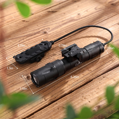 2500 Lumen Aircraft-Grade Aluminum Tactical Flashlight, 2.5Hours Long Runtime LED Weapon Lights, Rifle Light Laser Combo, Picatinny Rifle Flashlight with Momentary Strobe Function & Remote Switch