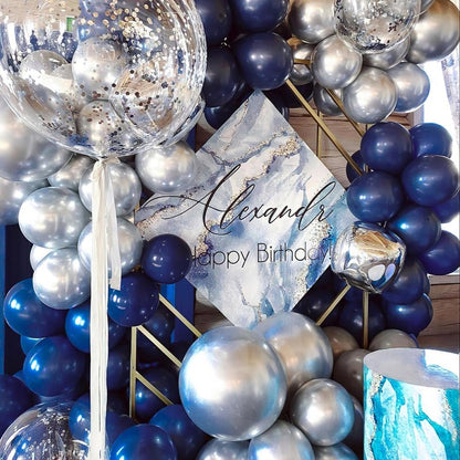 PartyWoo Navy Blue Balloons 140pcs Different Sizes of 18 12 10 5 Inch Dark Blue Balloon Arch Kit Garland for Graduation Wedding Sports Theme Boy Baby Shower Men Birthday Party Decorations Blue-Y72