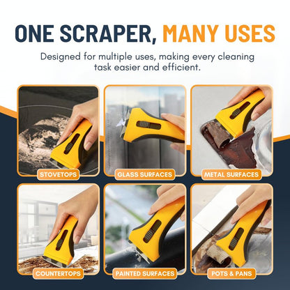 Scraper Tool with 15 Extra - Oven Scraper Tool Non Scratch, Hob Scraper, Glass Scraper for Windows, Paint Scraper, Window Scraper, Scraper for Cleaning, Kitchen Scraper, Oven Glass Cleaner