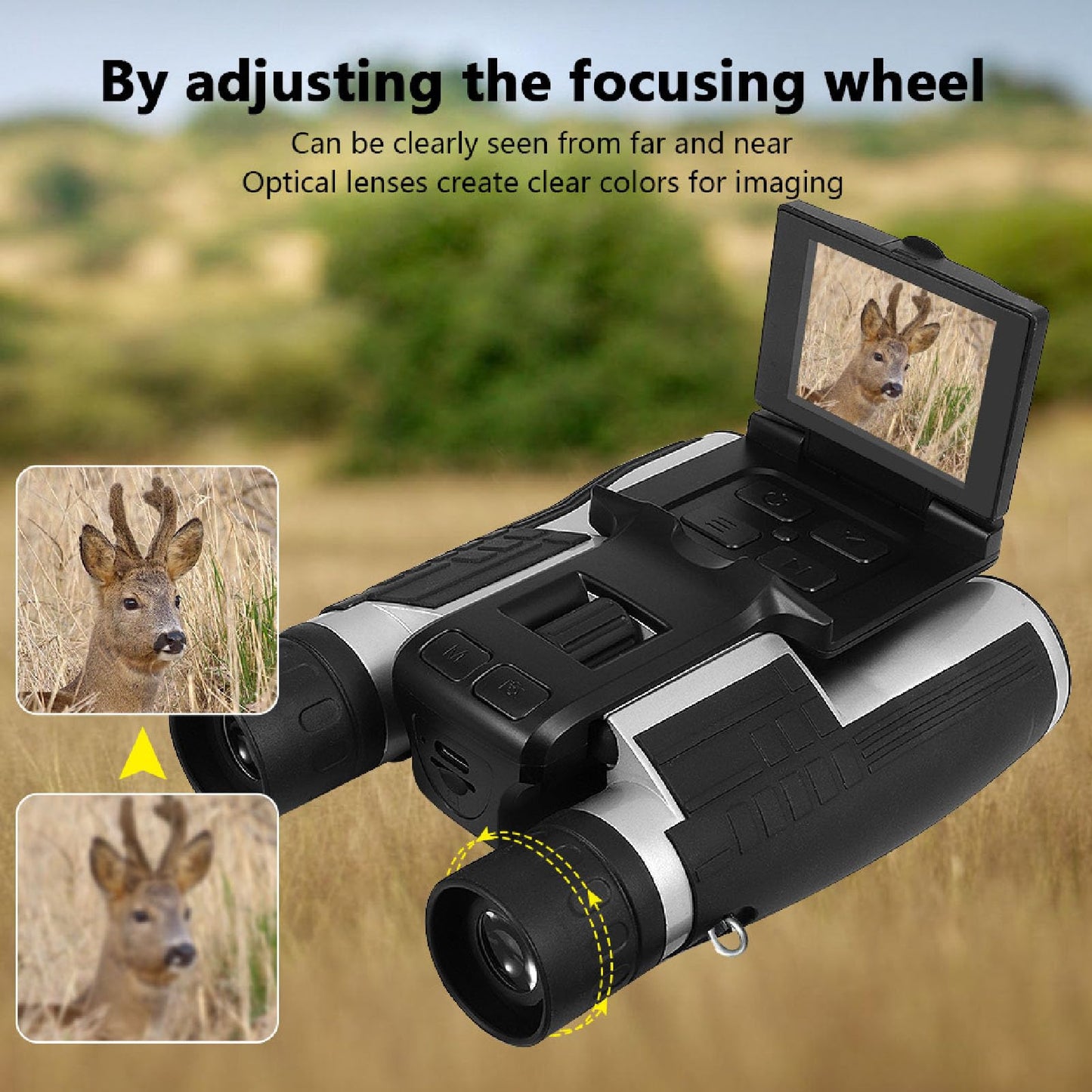 Digital Binoculars with 48MP Camera 2.5K Videos,12x32 Binoculars,Binoculars for Adults High Powered,2.4 Color Display 12x Optical Zoom 8X Digital Zoom Ideal for Concerts,Bird
