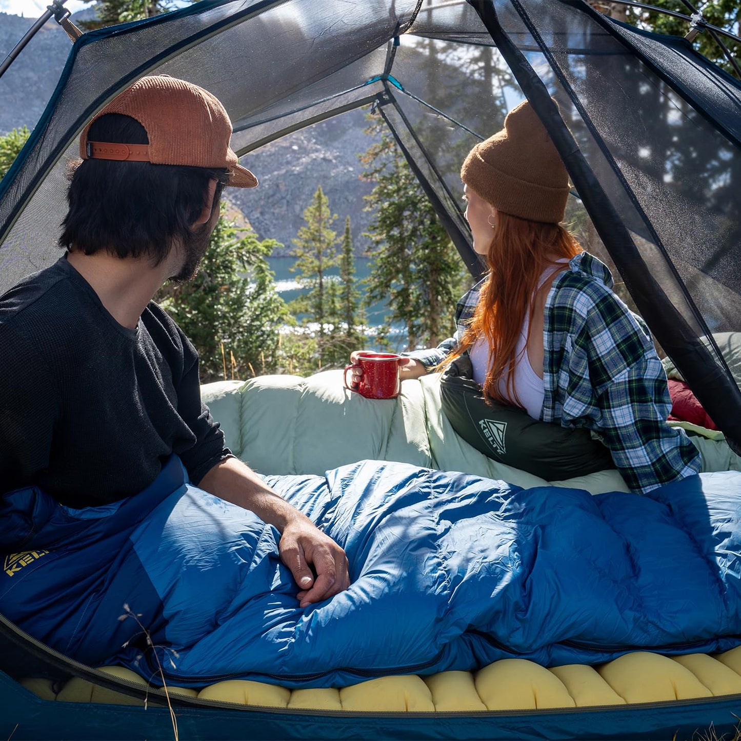 Kelty Cosmic 20 Down Mummy Sleeping Bag for Backpacking, Campers, 550 Fill Power, Recycled Fabrics with PFAS-Free DWR, Designed in Sunny Colorado, USA, 2024 Model (Long)