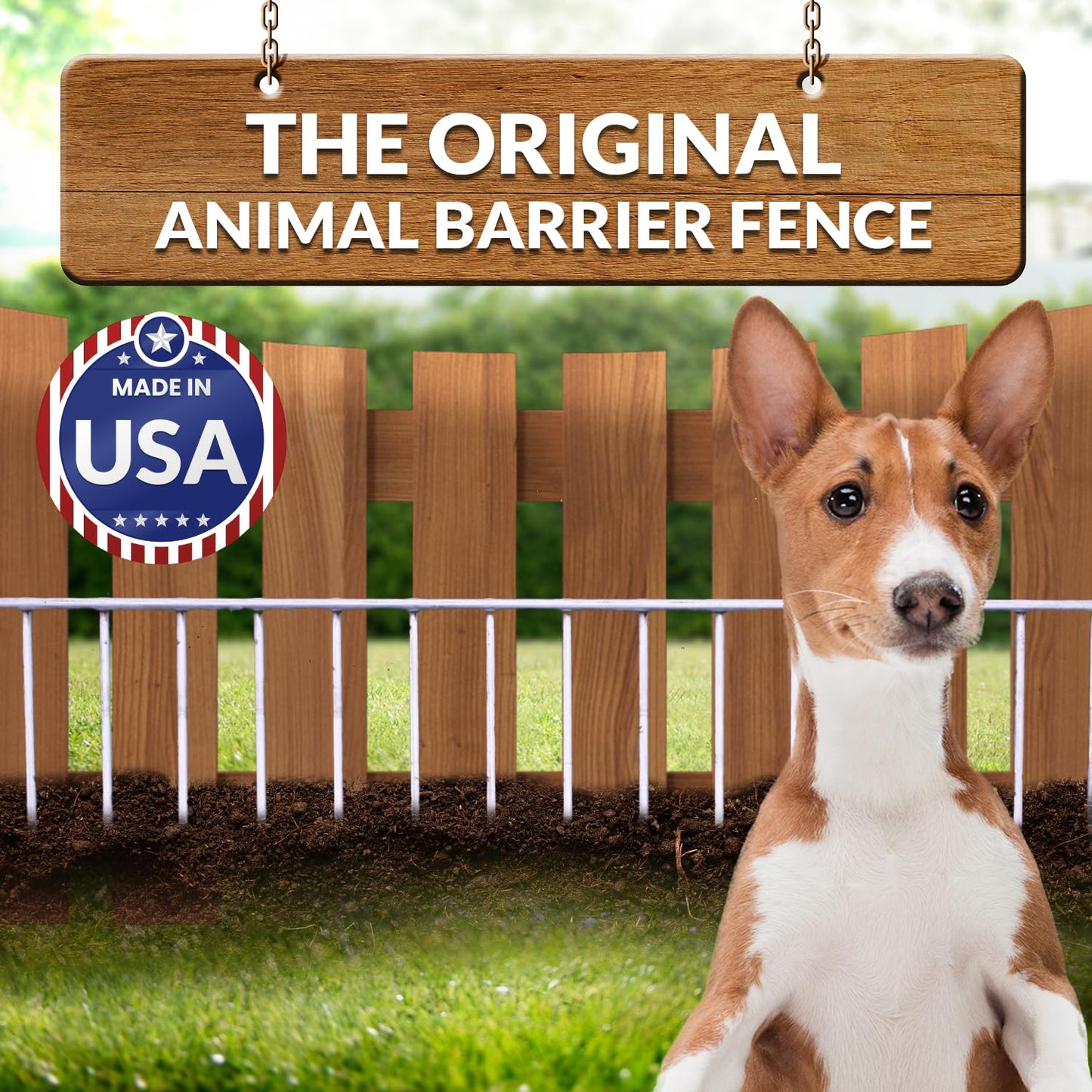 Dig Defence Original Animal Barrier Fence - Small/Medium Decorative Garden Fence, Outdoor No Dig Fence for Dogs and Rabbits, Yard and Patio - 32”(L) x 8”(H), 24 Pack