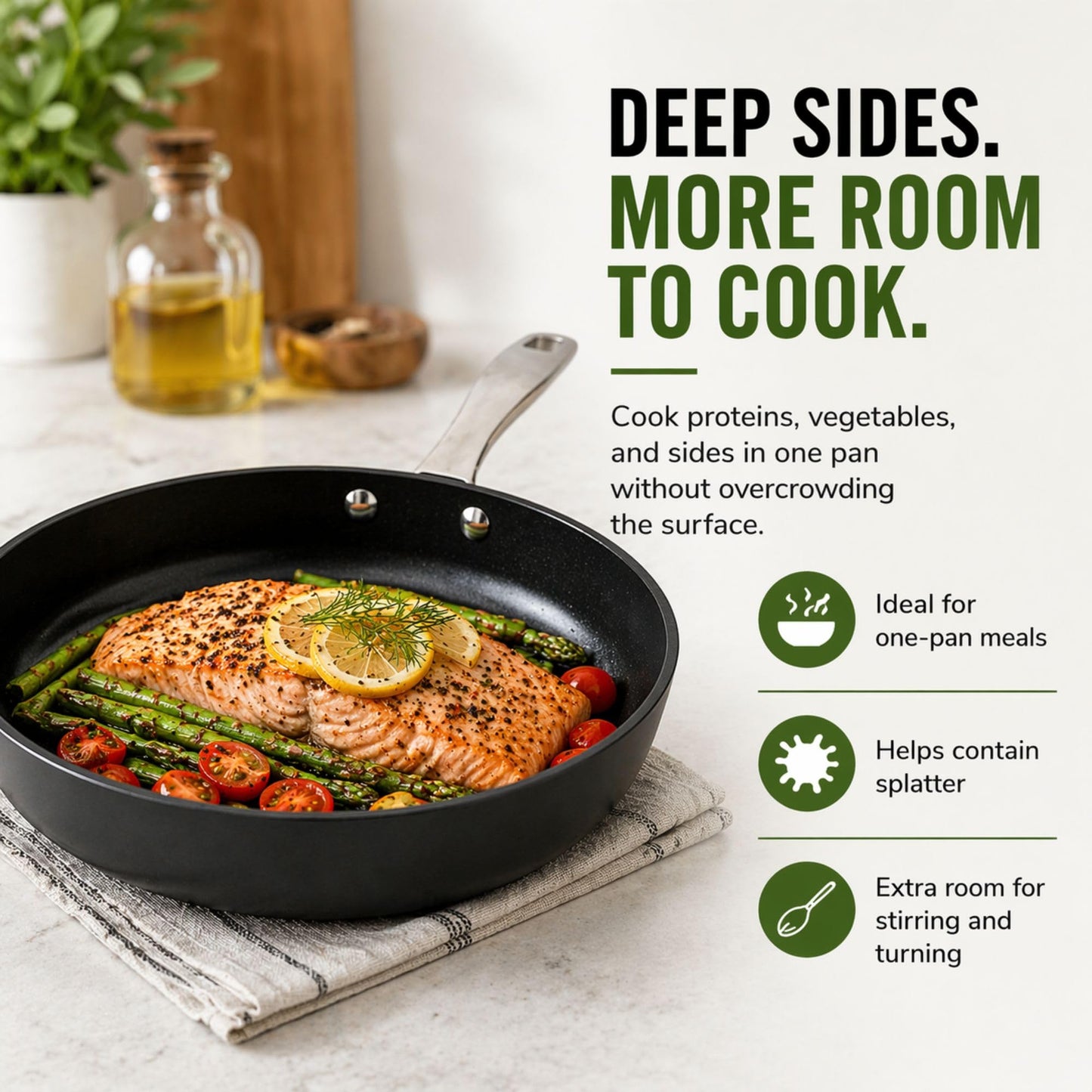 Alva Maestro 8 Inch Ceramic Nonstick Frying Pan, Non Stick Pan, PFAS Free Egg Pan, Small Frying Pan, Stainless Steel Handle, Induction Safe Nonstick Pan, PTFE & PFOA Free Cooking Pan