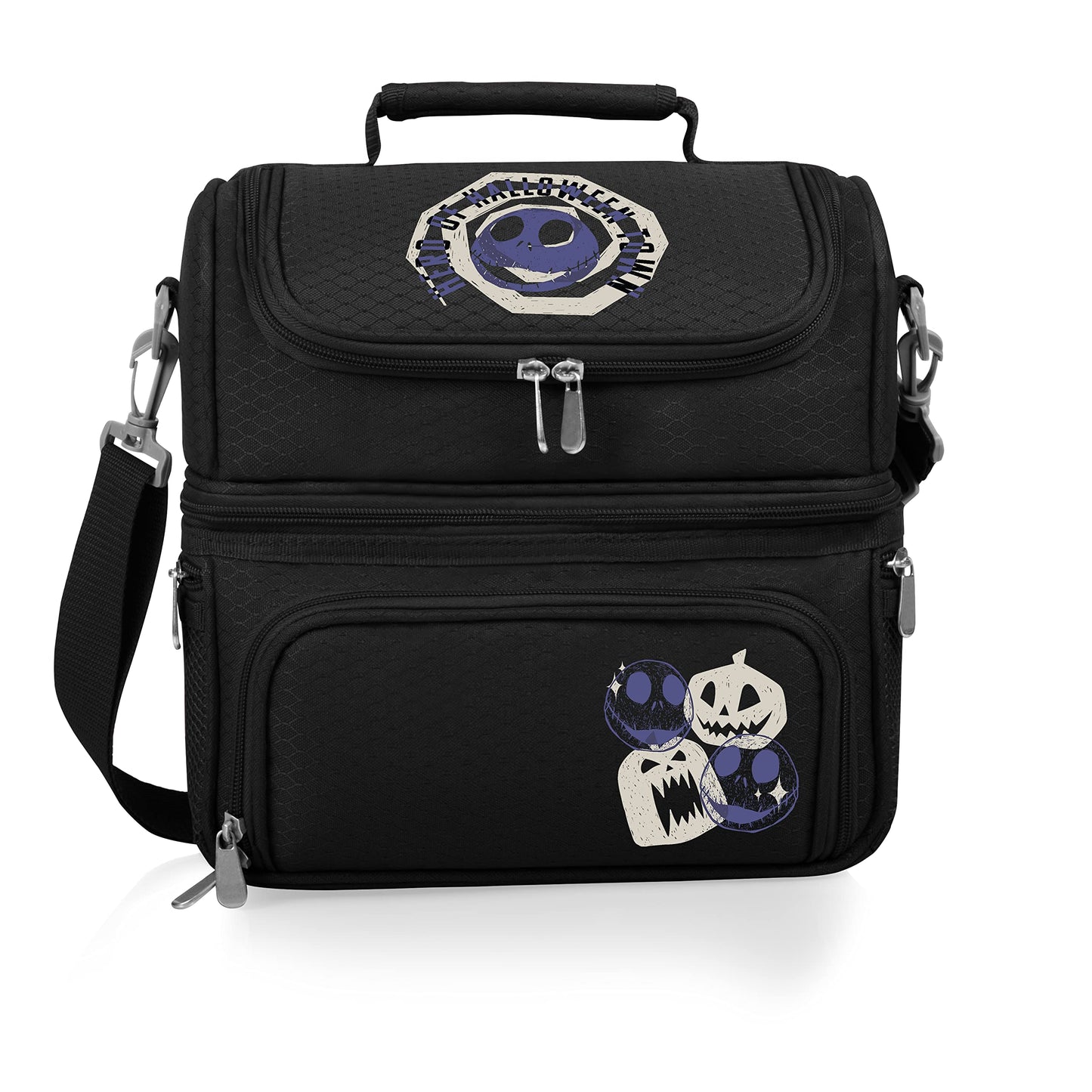 PICNIC TIME Disney Nightmare Before Christmas Jack Pranzo Lunch Bag, Insulated Lunch Box with Utensil Set, Lunch Cooler Bag, (Black)