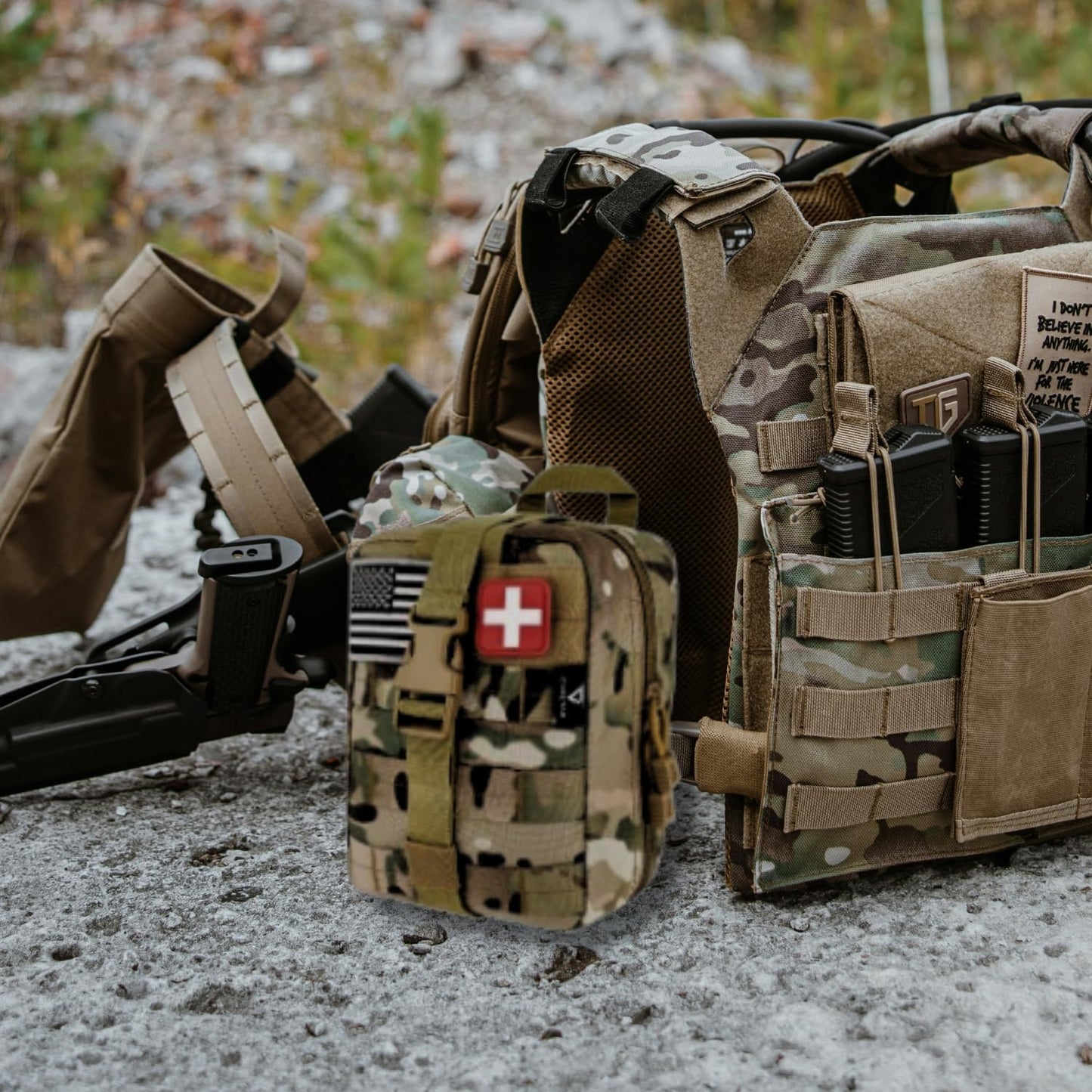 CareTac IFAK Trauma & First Aid Kit with CAT Gen 7 Tourniquet – Military-Grade Tactical Medical Kit Includes Israeli Bandage, Chest Seal, Splint & CPR Mask for Bleed Control, Gunshot Wounds & More