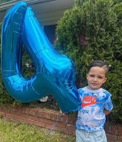 Metallic Blue Number 1 Balloon for First Birthday 40 Inch, 1st One Number Balloons Birthday Decorations for Girl Boy Toddler Baby