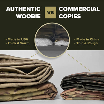 Pinnacle Mercantile Authentic Military Woobie Made in USA by Winston-Salem Industries for The Blind OCP Camo All Purpose Poncho Liner Multi Use Nylon Tactical Camping Blanket Exact US Army Specs