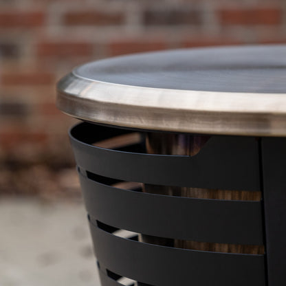 TIKI Patio & Celebration Tabletop Fire Pit Cover – 25.6" Durable Stainless Steel Lid – Weather-Resistant Outdoor Fire Pit Protection – Converts Fire Pit into Table – Patio & Backyard Accessory, Gold