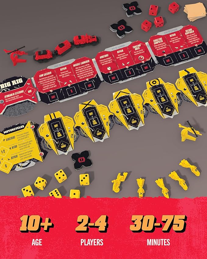 Restoration Games Thunder Road Vendetta Big Rig &amp The Final 5 - Racing and Strategy Board Game for Adults - Post-Apocalyptic Demolition Derby Racing Game - 2-5 Players - 30-75 Min Playtime - Ages