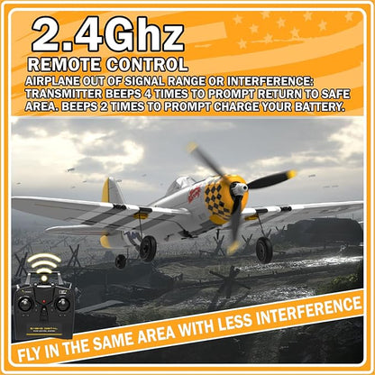 RC Plane 4-CH RC Airplane – RC Airplane Ready to Fly Upgrade P47 Thunderbolt Remote Control Airplanes for Beginners Adult with Beginners with Xpilot Stabilization System &amp One Key Aerobatic