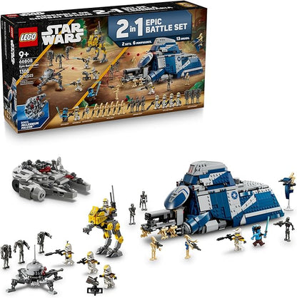 LEGO Star Wars Epic Battle Set Co-Pack - Pretend Play Building Toy for Boys &amp Girls Ages 7+ - Includes 13 Droid Figures 6 Minifigures &amp Bonus Gift - Gift for Birthdays - 66808