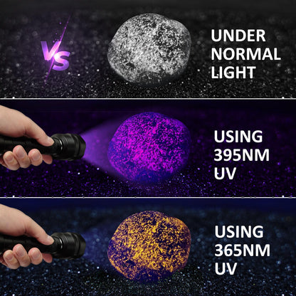 SAOPRKLER 395nm UV Flashlight High Intensity 5 LED Black Light Flashlights for Pet Urine Detection, Scorpion Spotting, AC System Inspection and Rock Fluorescence UV5