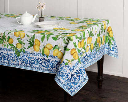 Maison d' Hermine Table Cloth Rectangle Table 100% Cotton 70 x 108 Inches Tablecloth Reusable Decorative for Dining Kitchen Room Farmhouse Home Gifts for Mothers Day Spring Summer - Cedrat