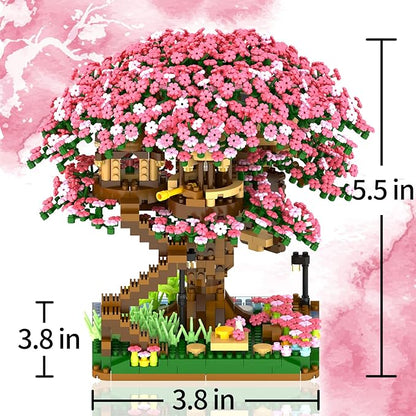 Cherry Bonsai Tree Building Sets for GirlsMicro Mini Building Blocks of Cherry Blossom Bonsai Tree kit2008pcs Mini Bricks Sakura Tree House Good Gift for You