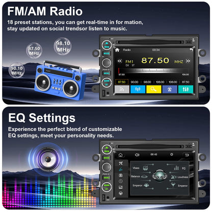 Car Radio Stereo CD DVD Wireless CarPlay Andriod Auto Navi with Camera SWC for Ford F150/F250/F350 2004-2014 /Mustang Edge Explorer Expedition E150 E250 /Mercury Milan/Lincoln Navigator Mark LT