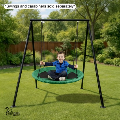 Heavy Duty Swing Set Frame and Assembly Hardware, Outdoor Playground Equipment for Kids, Safe & Durable Metal Swing Stand - Black