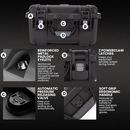 NANUK 918 Hard Case with 3 UP Custom Foam Insert, IP67 Waterproof & Crushproof, Rugged Construction for Ultimate Protection, Made in Canada – Black (16.9” x 12.9” x 9.3”)