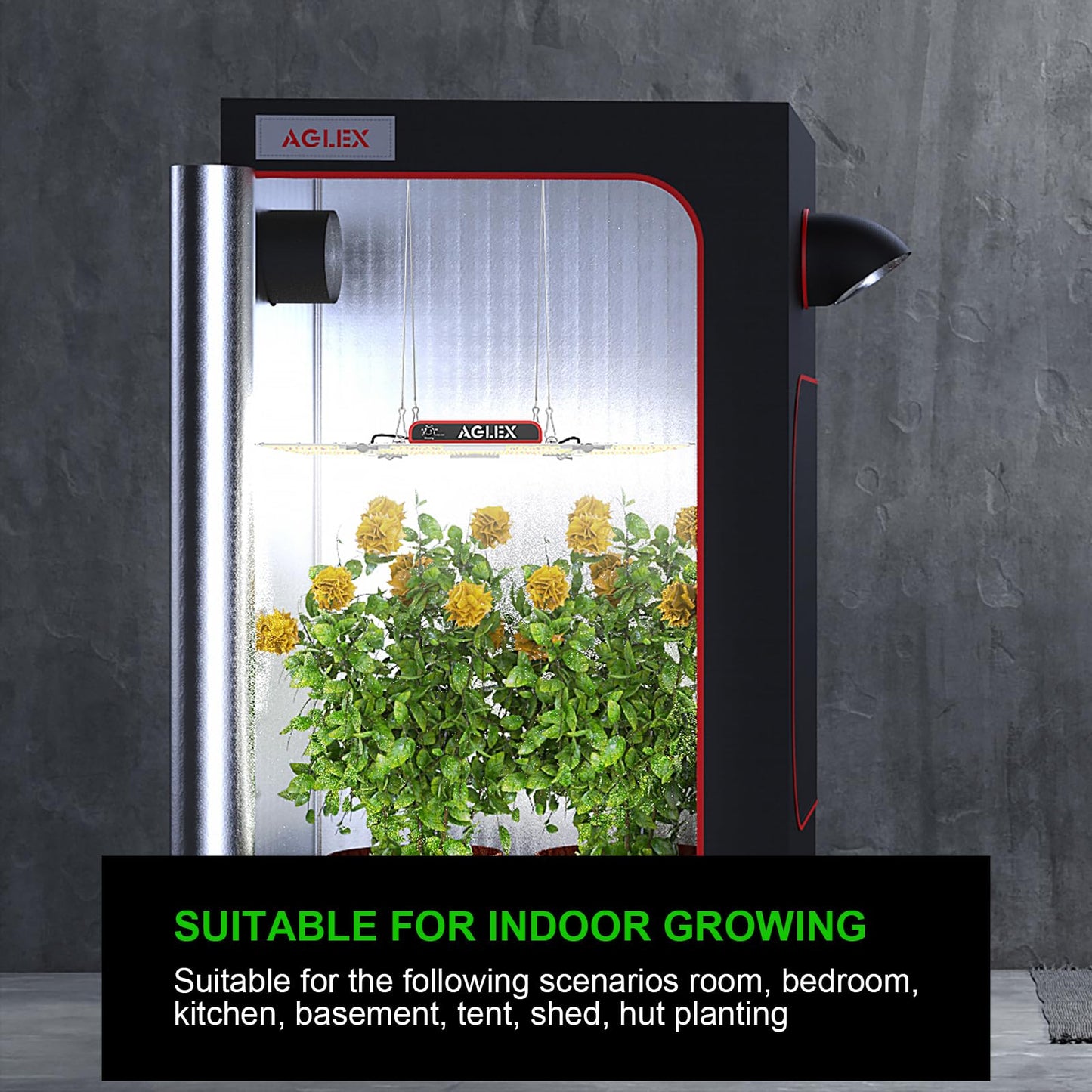 AGLEX K4000 LED Grow Light, Grow Light with Daisy Chain & Dimmable, Full Spectrum Plant Grow Lights for Hydroponic Indoor Plants Seeding Veg Flower Growing Lamps 5X6 FT Grow Tent