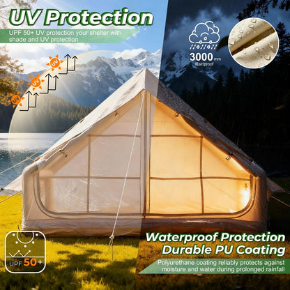 AirOutelle 4-6 Person Inflatable Air Tent - 4 Season Family Camping Tent with 3000mm Waterproof & Quick Setup Under 5 Mins, Includes Manual Pump, Storage Bag & Stakes