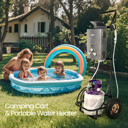 Ranein Dolly Hand Cart for Portable Tankless Water Heaters, Material Handling Truck，Mobile Hot Water Washing Station, Pet Grooming, Horse Stables, Hunting Camp & Camping