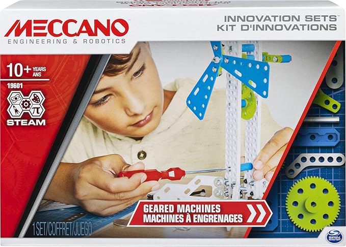 MECCANO Geared Machines S.T.E.A.M. Building Kit with Moving Parts for Ages 10 and Up