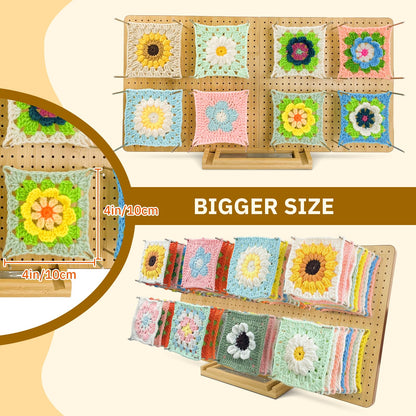 Crochet Granny Square Kit & Blocking Board Bundle