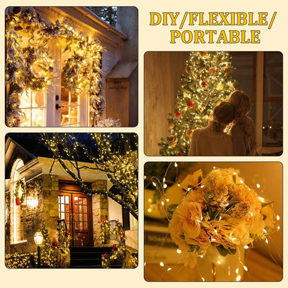 Timer Blinking Tiny Led Fairy Lights,1 Pack Mini Battery Powered Copper Wire Starry Small Flashing Battery Operated String Light for Bedroom,Christmas,Parties,Wedding,Gift Decor(5m/16ft Warm White)