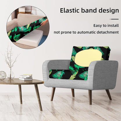 BIETYONE Outdoor Couch Cushion Covers - 8Pcs Washable & Reusable Protector | Green Leaf Design