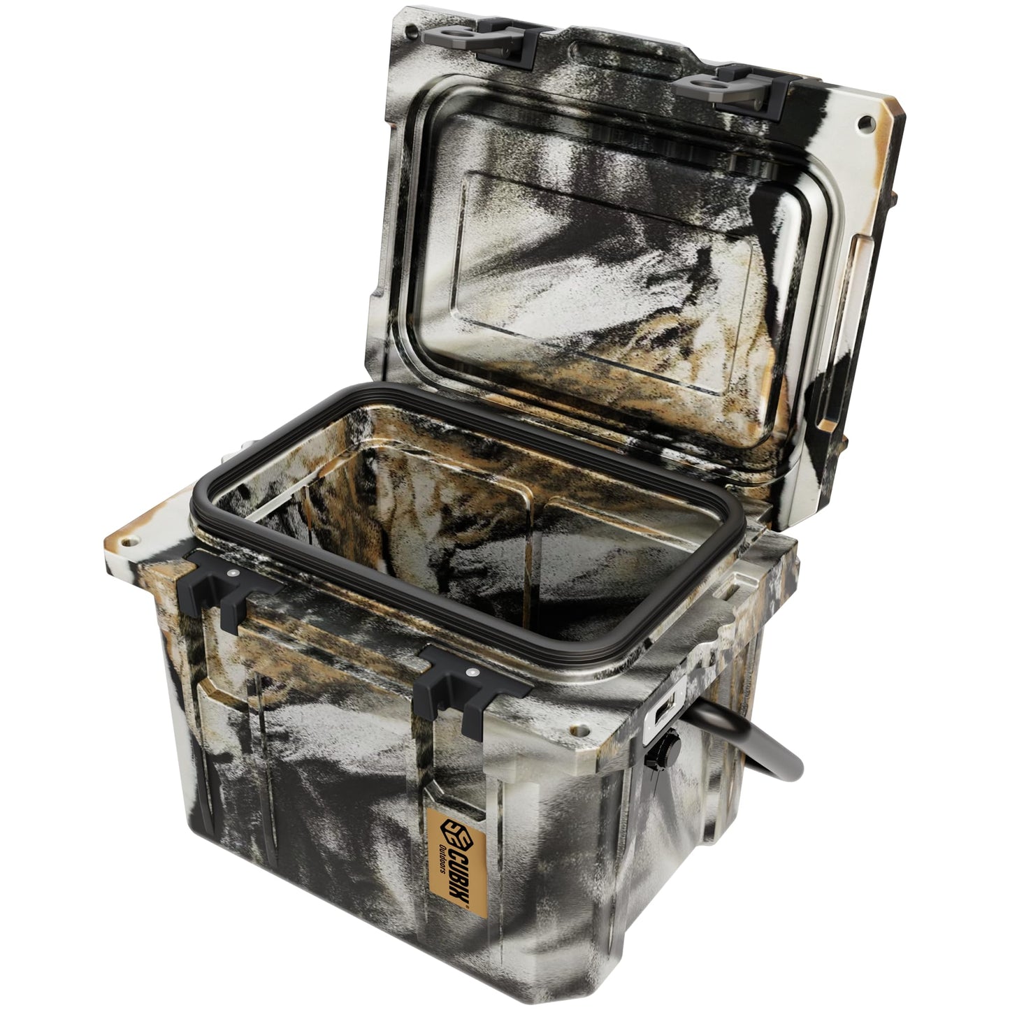 Cubix Outdoors QuadraX 10QT Rotomolded Cooler – 3-Day Ice Retention, Personal Hard Cooler for Camping Fishing Hunting Tailgating Lunch Job Site, 2 Cup Holders, Bottle Opener, Limited