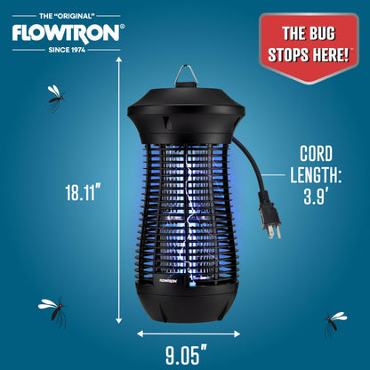 Flowtron Outdoor Bug Zapper | 4000 Volt Electric Insect Killer with ¾ Acre Coverage | Non-Clogging Shock Grid | Kills Mosquitoes Flies & Flying Insects | Patio Deck Yard Camping | ETL Certified