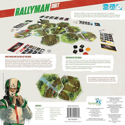 Synapses Games | Rallyman: DIRT | Strategy Board Game | Race Cars with Dice | 1 to 6 Players | 60 Minutes | Ages 10+
