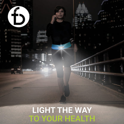 FlipBelt Night Running Light Waist Lamp | USA Company | USB Rechargeable, 500 Lumens, Waterproof, Adjustable Brightness | White LED Lights for Runners