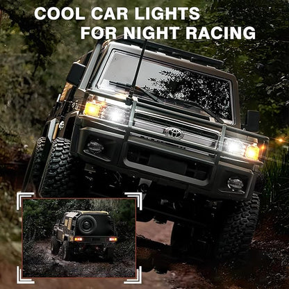 1/12 Scale RC Crawler MN-82S LC79 RTR RC Truck 4x4 Off Road Vehicles 2.4GHz RC Rock Crawler Car with LED Lights 7.4V 1200mAh Battery for Adults Hobby Toys (Black)