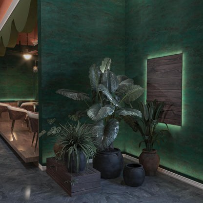 32"x354" Big Wide Dark Green Contact Paper Matte Extra Thick Art Deco Peel and Stick Wallpaper Waterproof Self-Adhesive Removable Pure Green Vinyl Wallpaper 3D Textured for Cabinet Studio Farmhouse