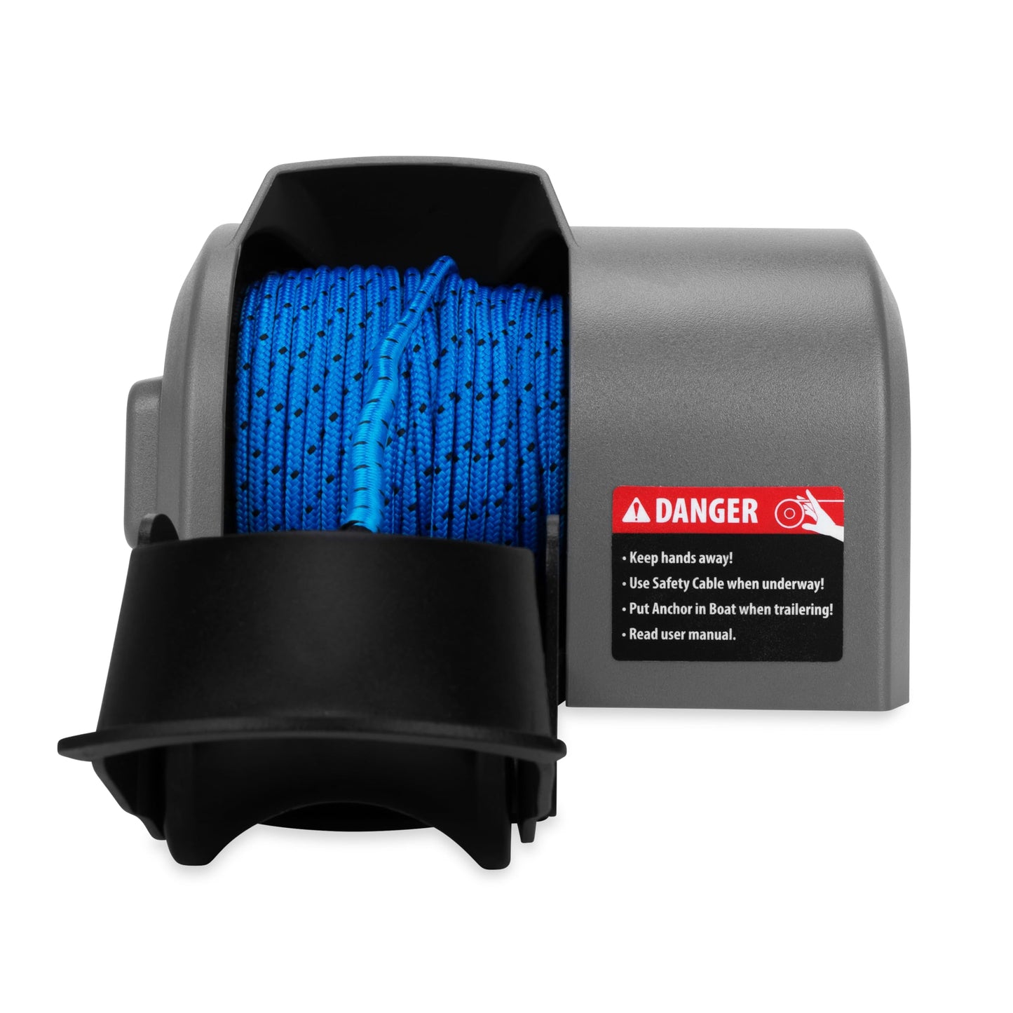 Trac Outdoors Deckboat 40 AutoDeploy-G3 Electric Anchor Winch - Anchors Up to 40 lb. - Includes 100-feet of Pre-Wound Anchor Rope with Use (69005), Gray