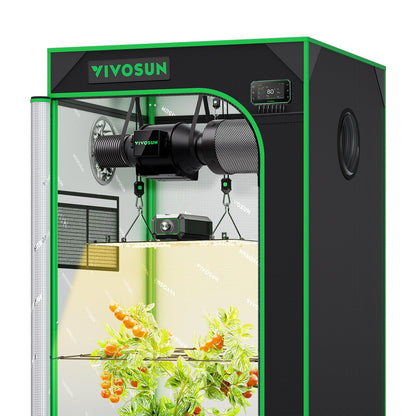 VIVOSUN GIY Smart Grow Tent System 2x2, WiFi-Integrated Grow Tent Kit, with Automate Ventilation and Circulation, Schedule Full Spectrum 100W LED Grow Light, and GrowHub E42A+ Controller