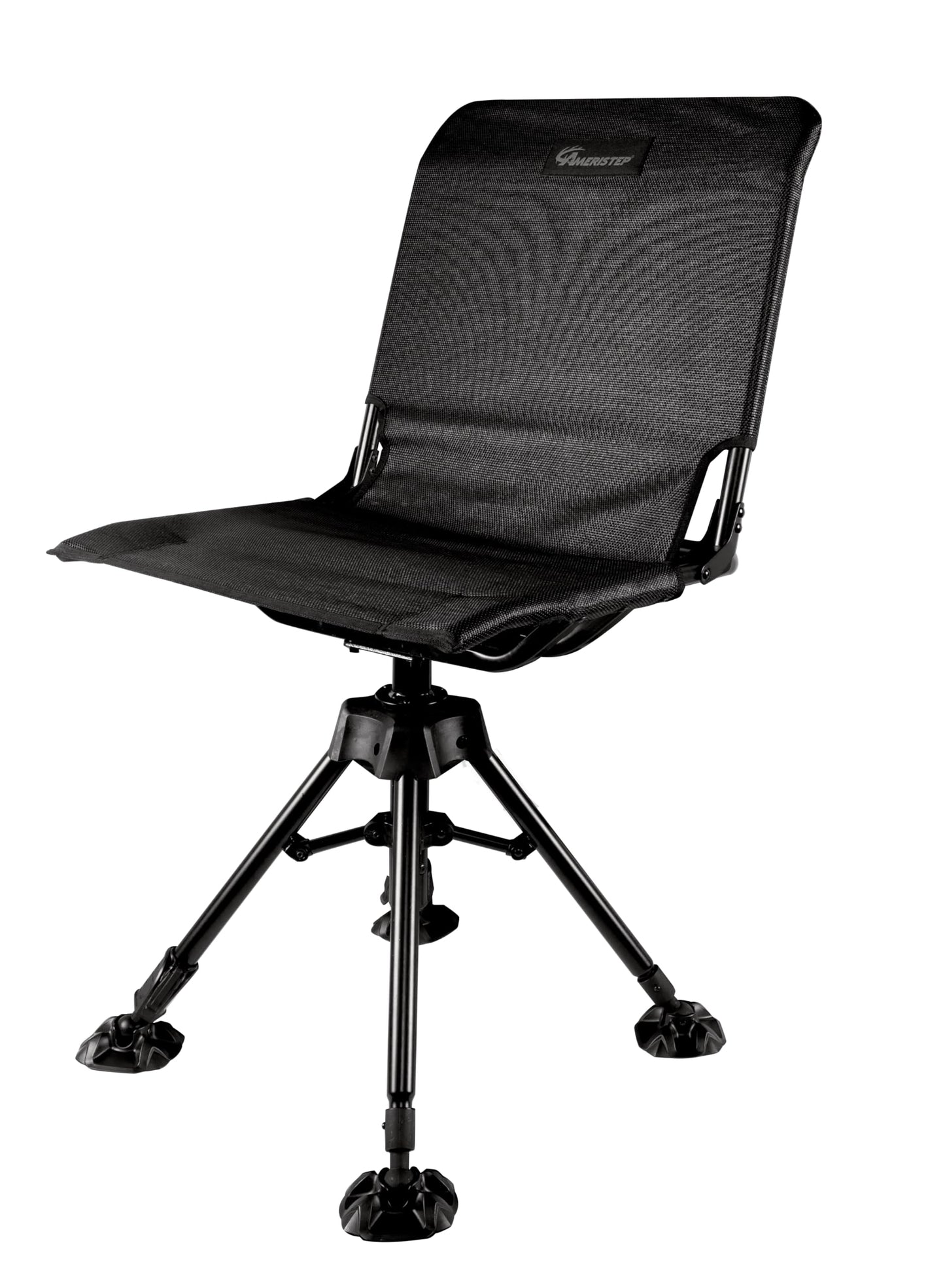 Ameristep Portable Folding Design Hunting Lightweight Heavy-Duty 360 Silent Swivel Blind Chair, Black