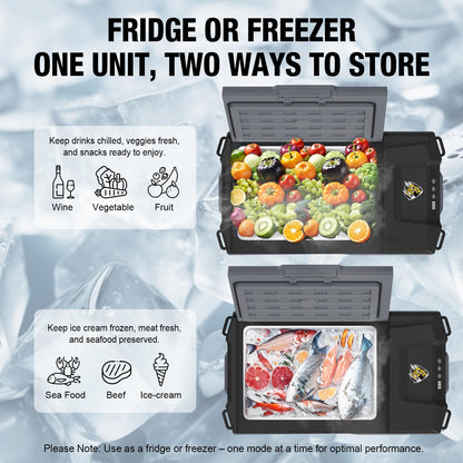 YELLOW JACKET 12 Volt Car Refrigerator, 16 Quart Electric Cooler, Portable Car Fridge for Outdoor Camping Travel, 12V/24V DC 110~240 Volt AC Refrigerator for Truck RV Home Office,-4℉-68℉