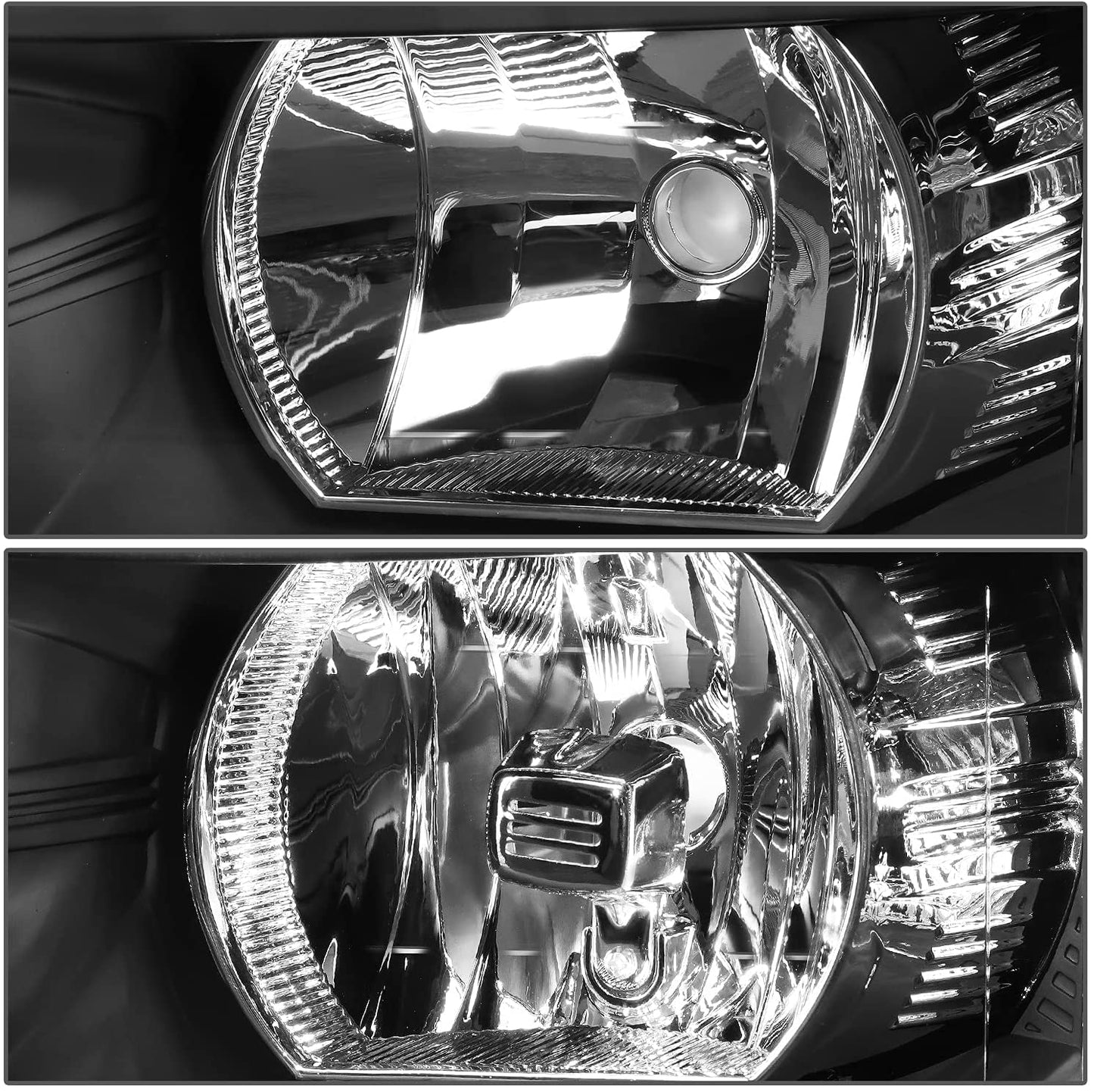 ISHARINGAUTOPARTS Headlight Assembly Compatible with 2007-2013 Chevy Silverado 1500, for 2007-2014 Silverado 2500 3500 2500HD 3500HD Replacement Headlamp Black Housing Clear Reflector