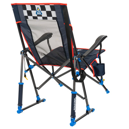 GCI Outdoor NASCAR Roadtrip Rocker Camping & Sideline Sports Chair | Portable Folding Rocking Chair with Durable Armrests & Drink Holder, Black