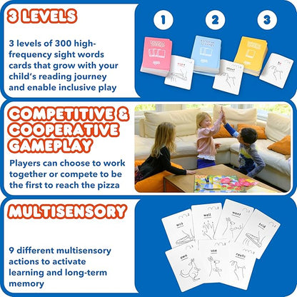 Kangaroo Cravings Learn to Read 300 High-Frequency Sight Words Board Game - Fun Learning Resource &amp Word Game for Kids Ages 4-9 - Parent &amp Teacher Must Haves for Preschool Kindergarten 1st-3