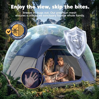 Purebox 4 Person Tents for Camping Waterproof, Windproof Dome Tent with Rainfly, Easy Setup Portable Tent for Outdoor Camping