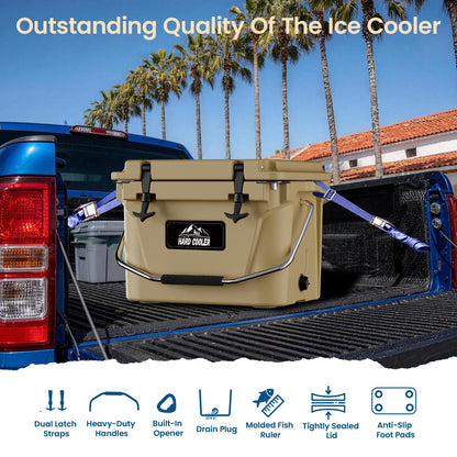 Holacamking Portable Insulated Hard Cooler, 5-8 Days Ice Retention Chest, Rotomolded Cooler with Large Carry Handles, Heavy Duty Coolers for Camping Picnics Fishing Work Lunch Sports Golf Travel