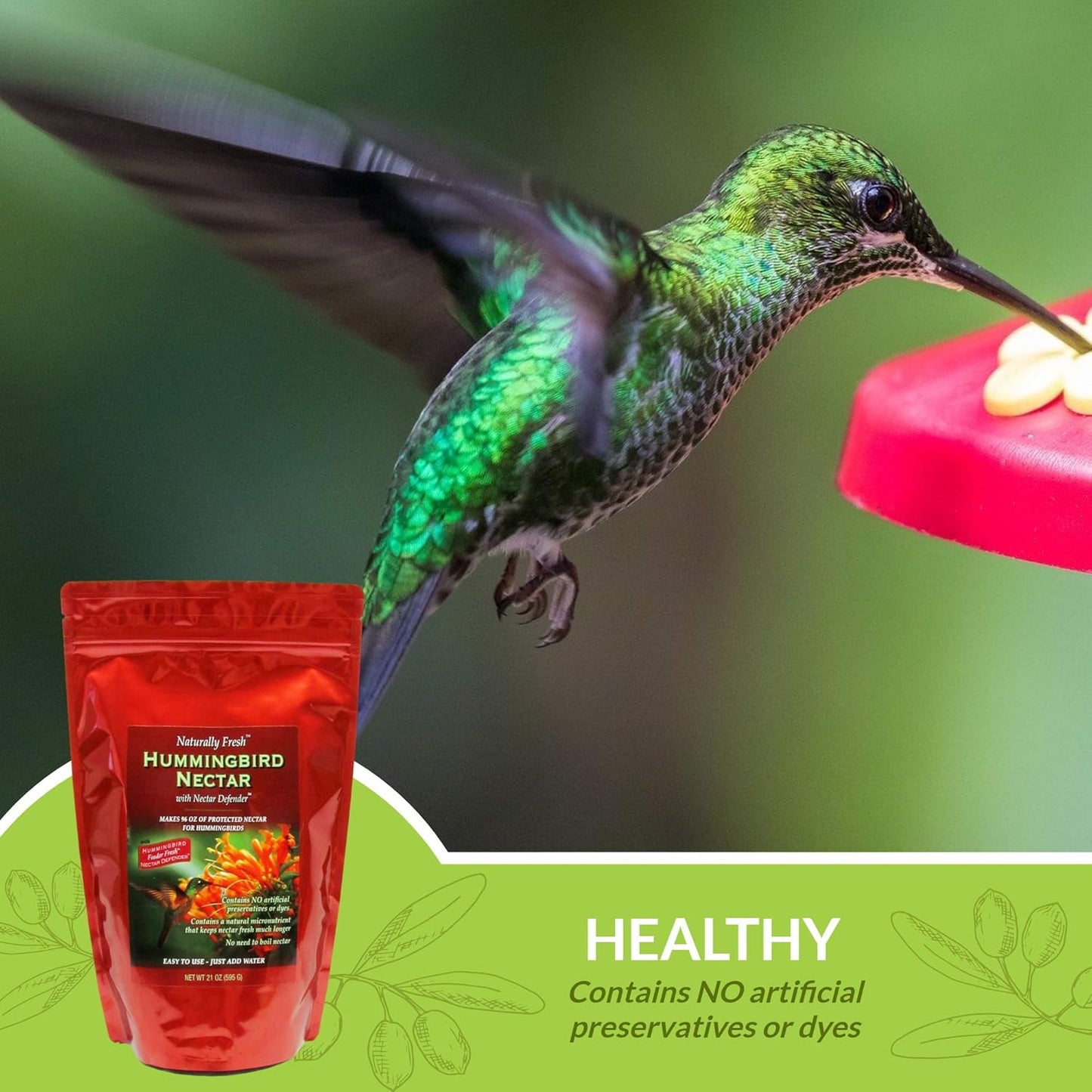 Sapphire Labs Hummingbird Nectar - Naturally Fresh Powder with Nectar Defender | Makes 96 oz Clear Nectar