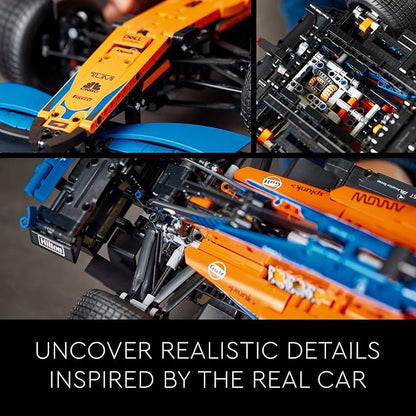 LEGO 42141 Technic McLaren Formula 1 2022 Replica Race Car Model Building Kit F1 Motor Sport Set Birthday Gift Idea for Adults Men Women Him Her Husband Collectible Home Decor