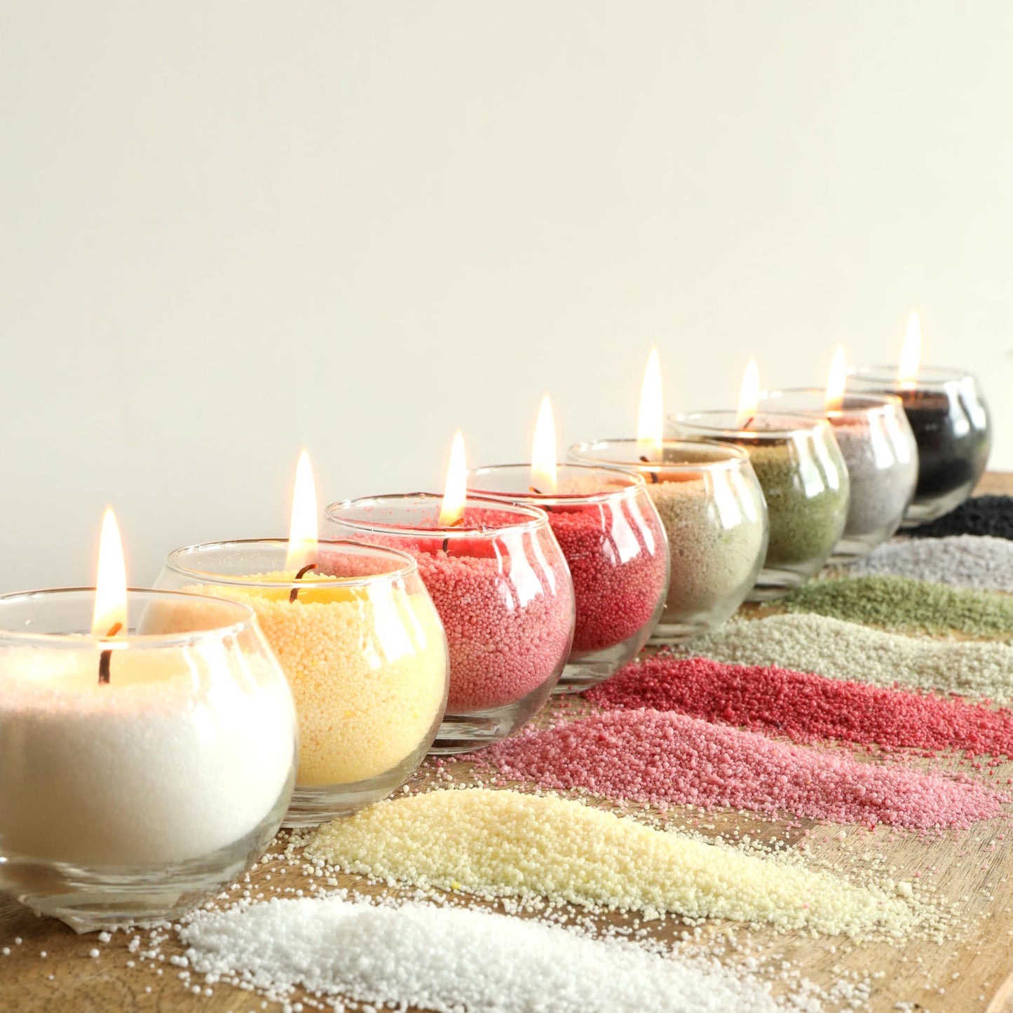 comforder Unscented Candle Sand with Wicks, Pearled Candle, Wax Granules, 14oz Sand Wax Granules + 4 Wicks (Red)