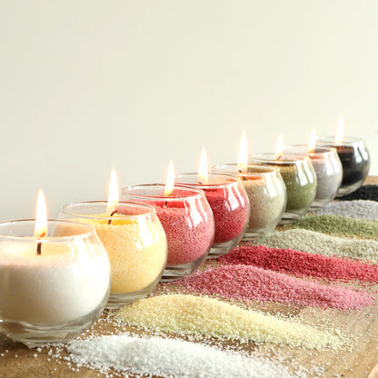 comforder Unscented Candle Sand with Wicks, Pearled Candle, Wax Granules, 14oz Sand Wax Granules + 4 Wicks (Red)