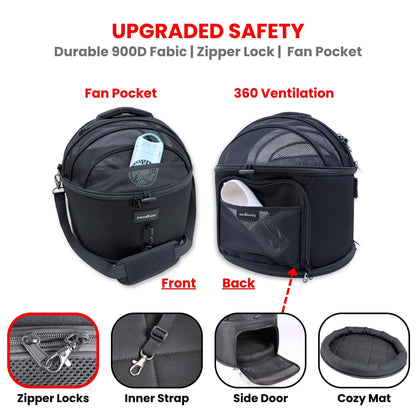 PawsInCar Crash-Tested 3-in-1 Portable Small Dog Car Seat, Cat Bed & Pet Carrier – CPS Certified for Crash Protection & Safe Travel